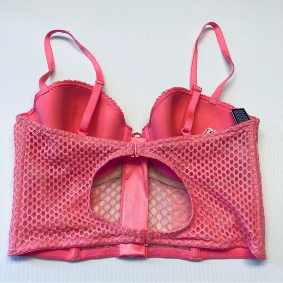 Victoria’s Secret Very Sexy Long Line Demi Bra Size 34C Pink NEW - Picture 7 of 10